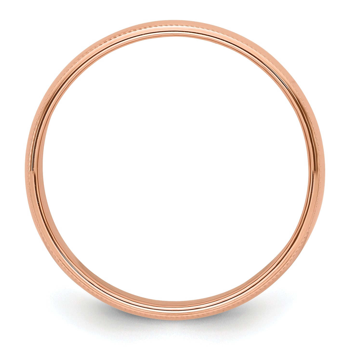 14k Rose Gold 6mm Milgrain Half-Round Wedding Band Size 5.5