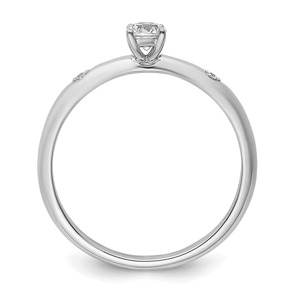 14K Yellow Or White Gold Polished Complete Diamond Promise Ring