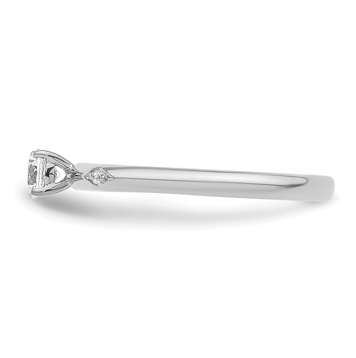 14K Yellow Or White Gold Polished Complete Diamond Promise Ring