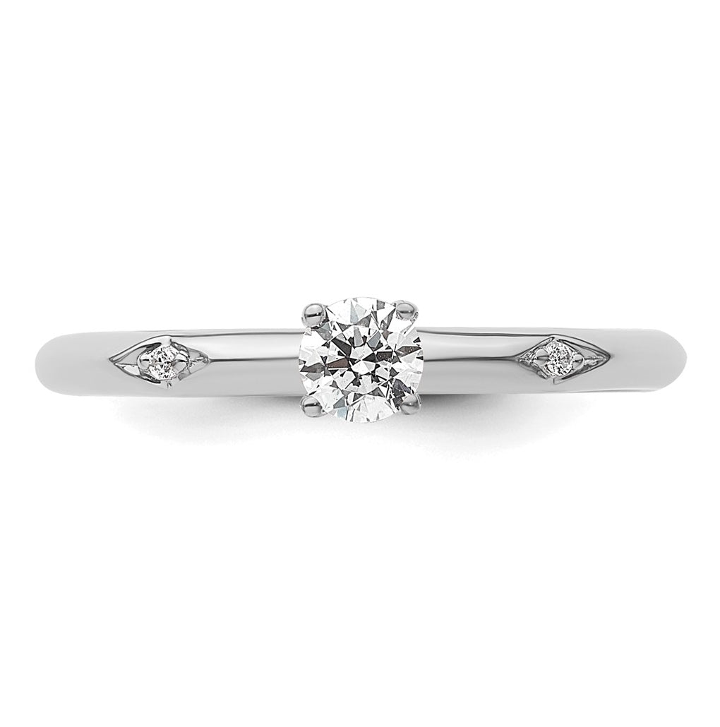 14K Yellow Or White Gold Polished Complete Diamond Promise Ring