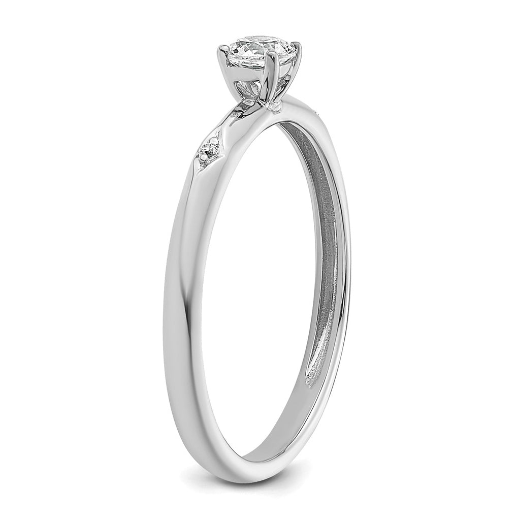 14K Yellow Or White Gold Polished Complete Diamond Promise Ring
