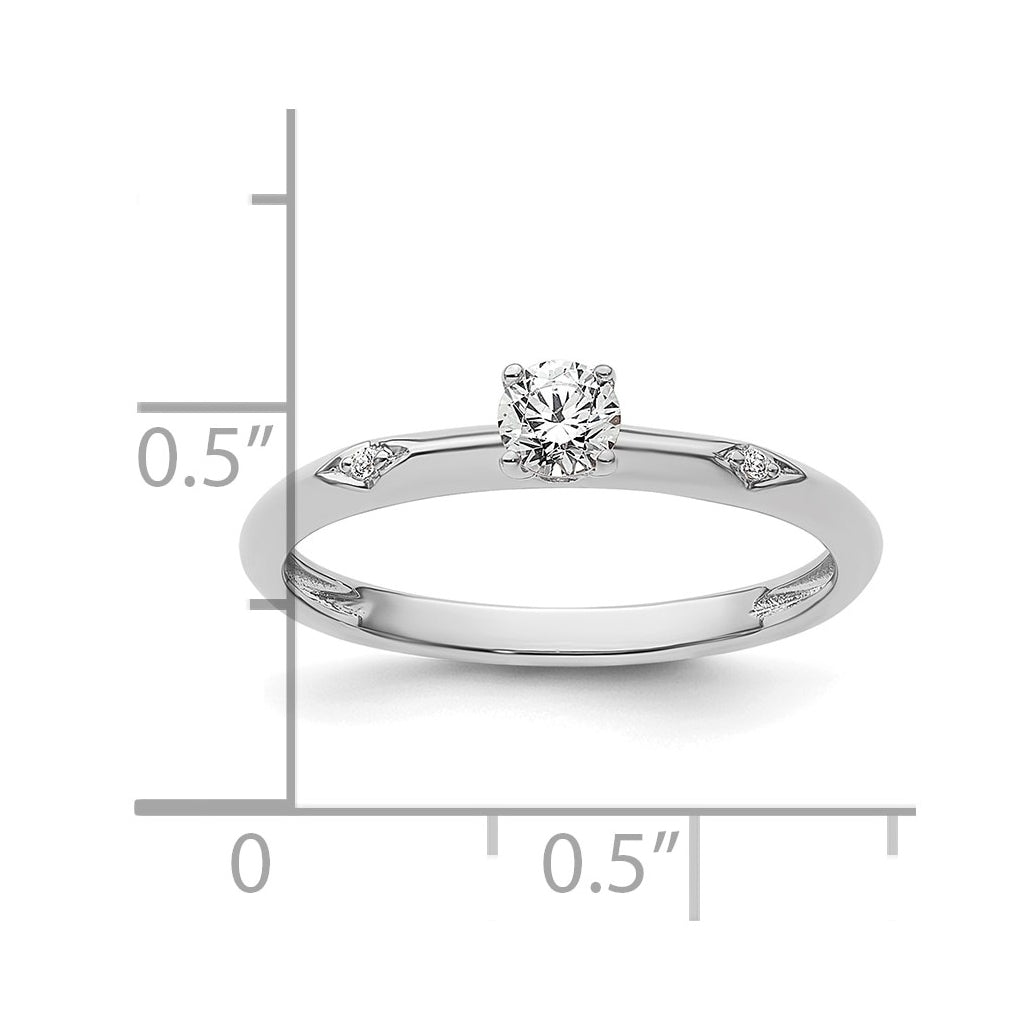 14K Yellow Or White Gold Polished Complete Diamond Promise Ring