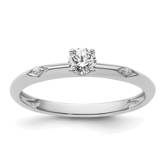 14K Yellow Or White Gold Polished Complete Diamond Promise Ring