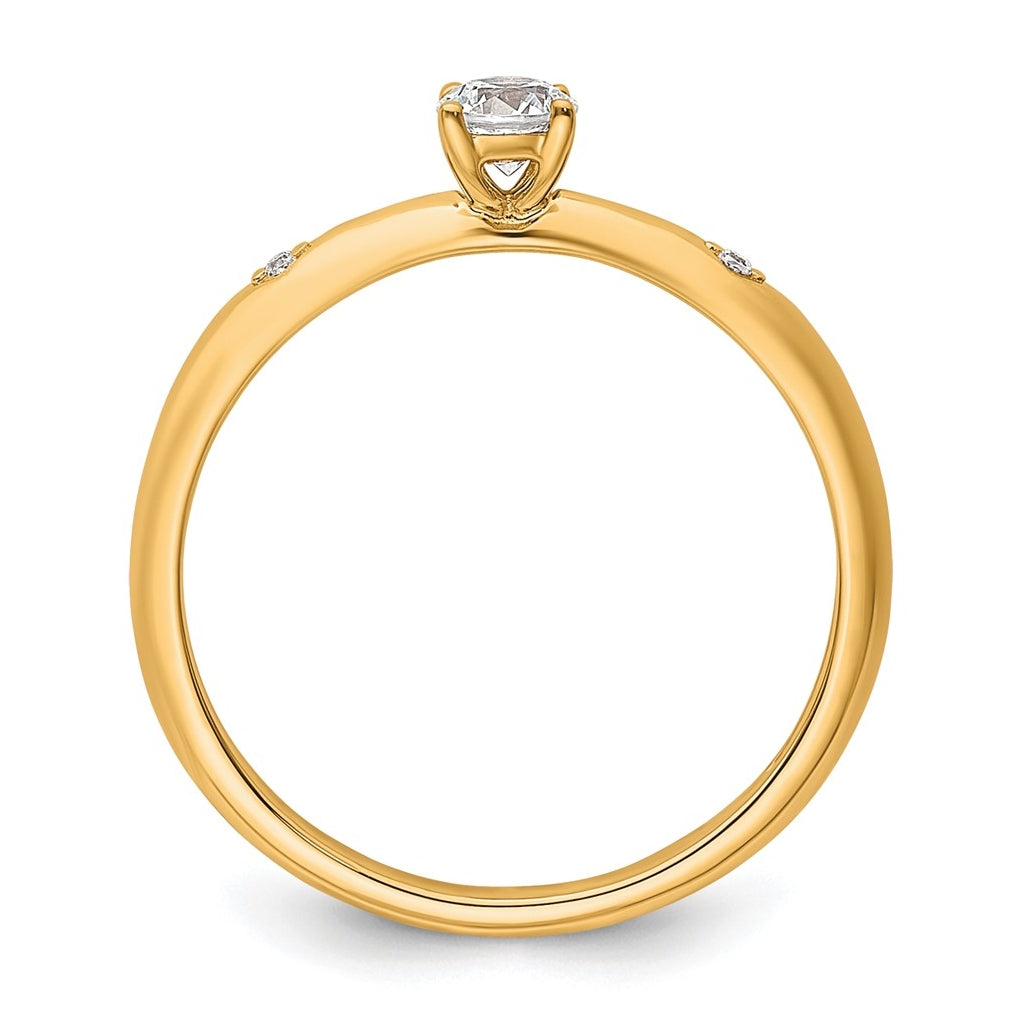 14K Yellow Or White Gold Polished Complete Diamond Promise Ring