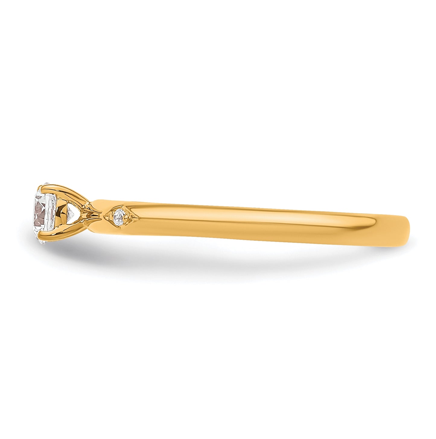 14K Yellow Or White Gold Polished Complete Diamond Promise Ring