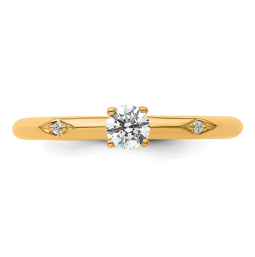 14K Yellow Or White Gold Polished Complete Diamond Promise Ring