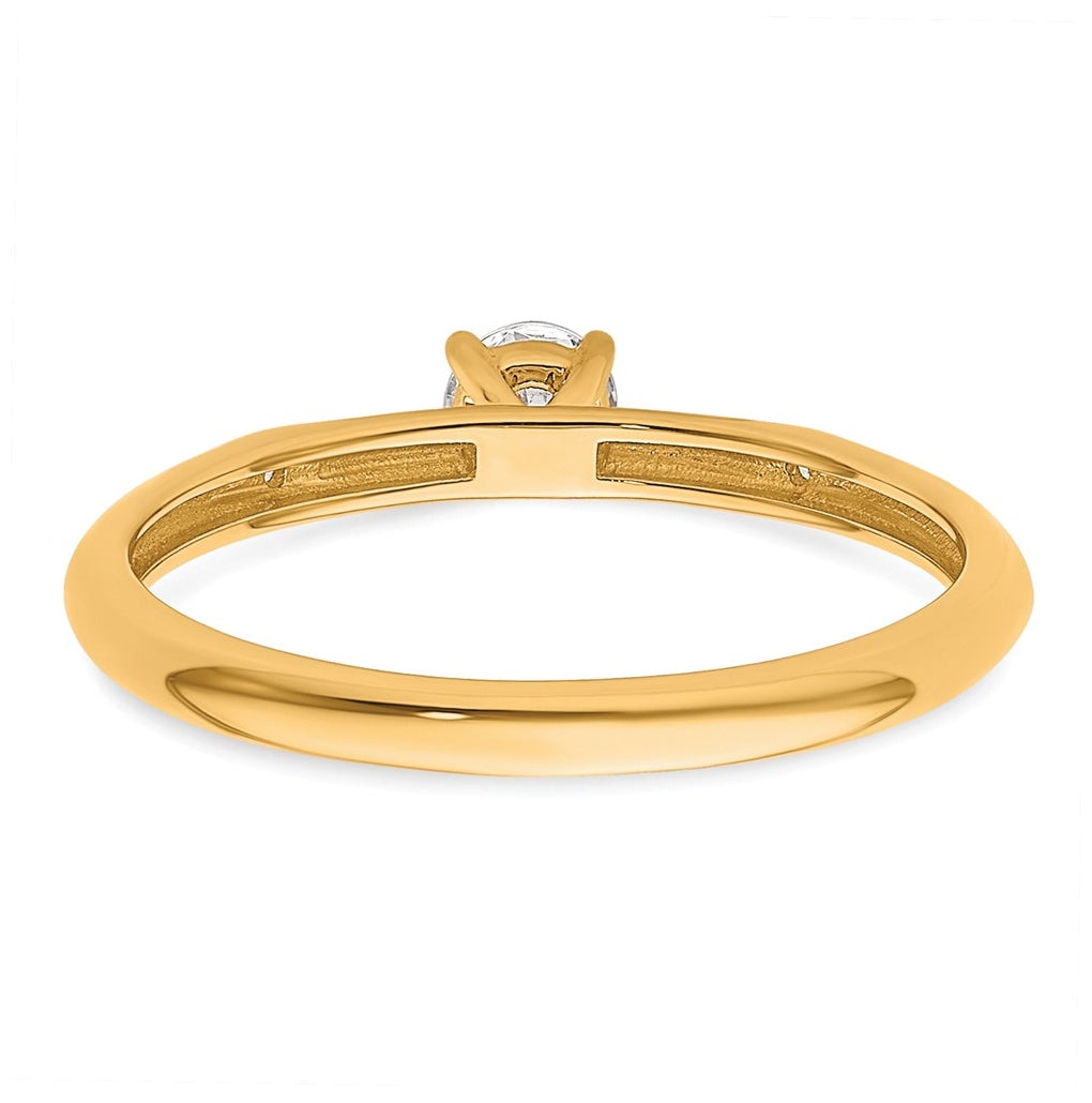 14K Yellow Or White Gold Polished Complete Diamond Promise Ring
