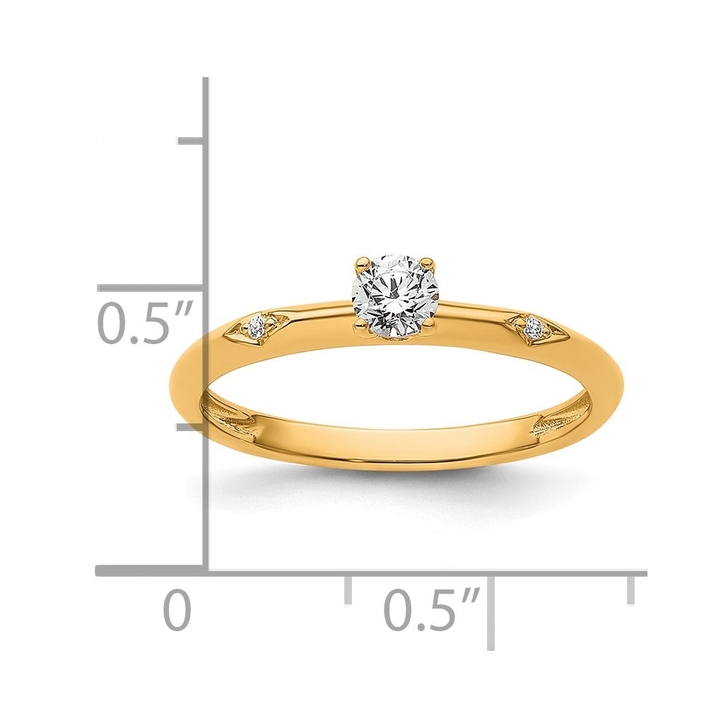 14K Yellow Or White Gold Polished Complete Diamond Promise Ring