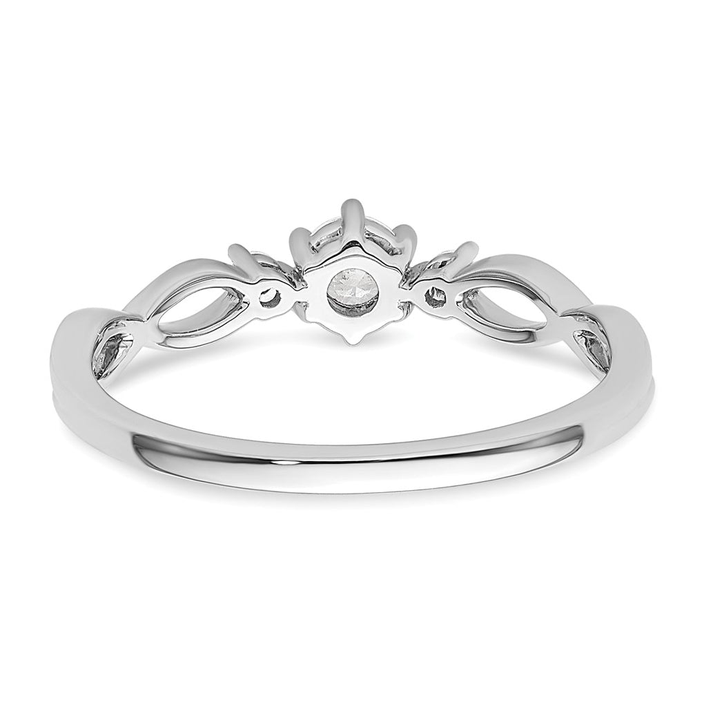 14k White Gold Complete Diamond 3 Stone Infinity Engagement Ring