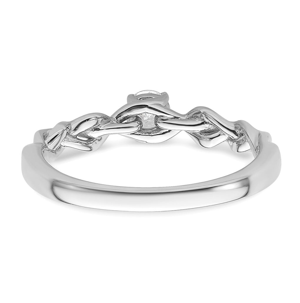 14k White Gold Complete Diamond Braided Design Engagement Ring