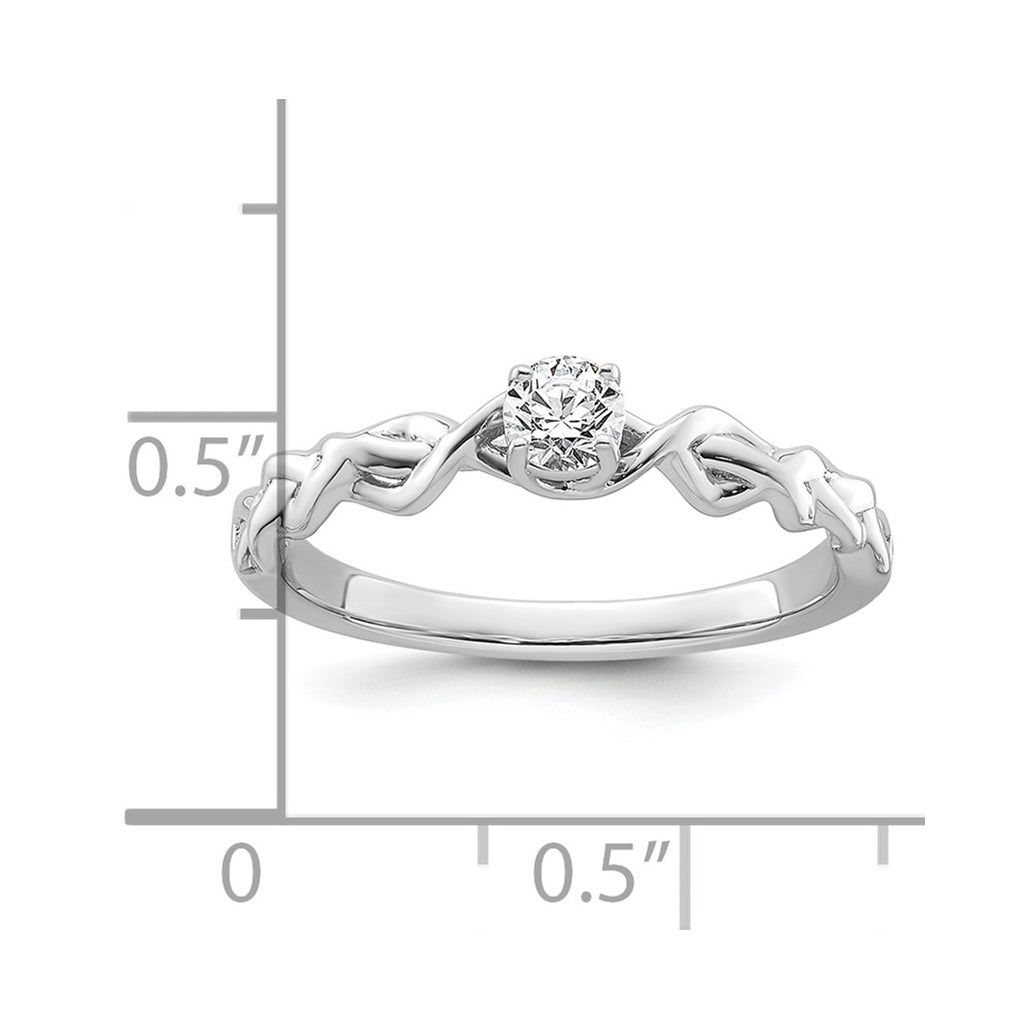 14k White Gold Complete Diamond Braided Design Engagement Ring