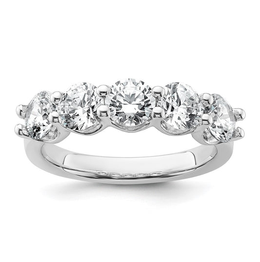 14k White Gold 2 carat Lab Grown Diamond VS+ F+ Complete Five Stone Fashion Band