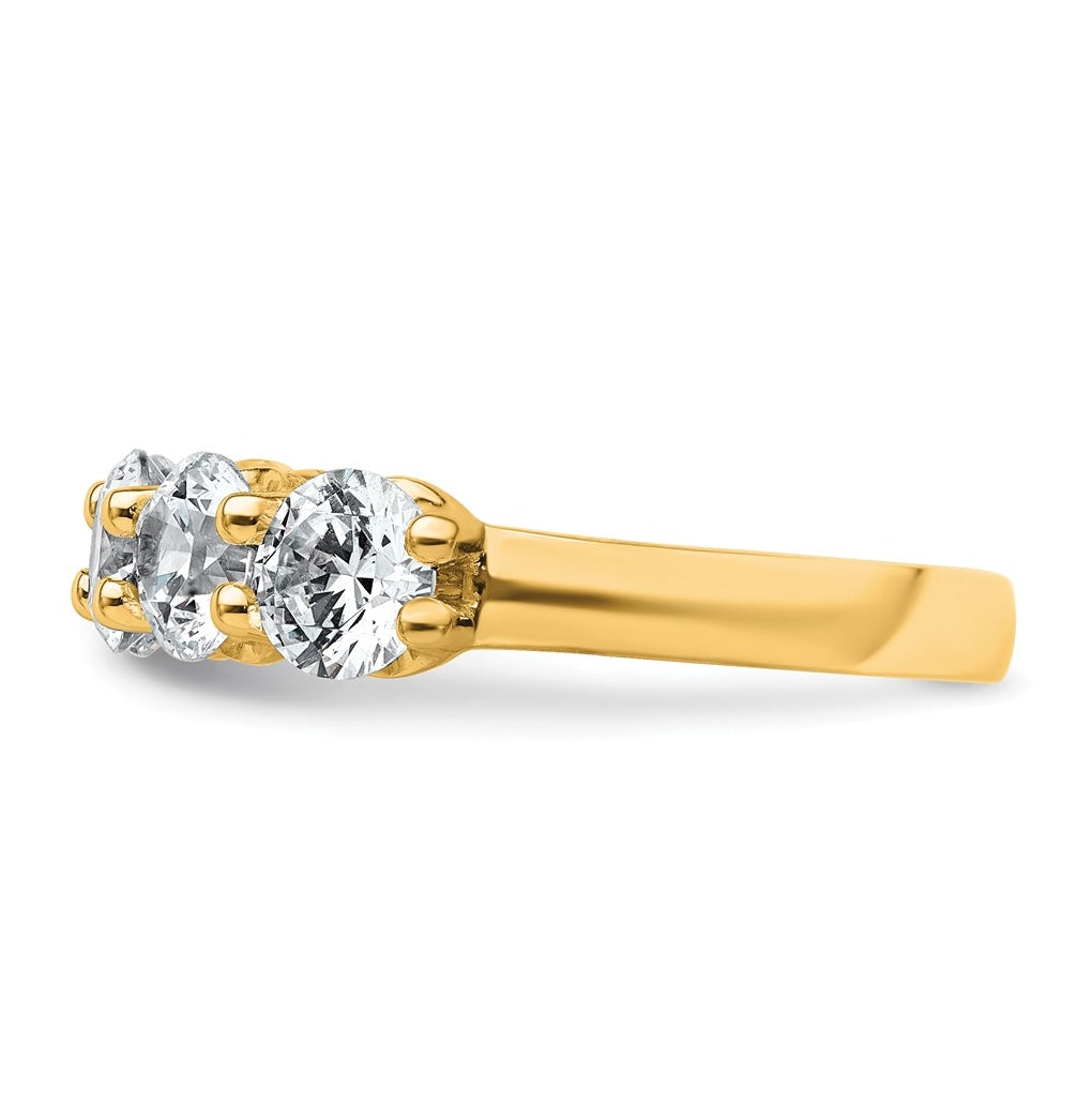 14k Yellow Gold 2 carat Lab Grown Diamond VS+ F+ Complete Five Stone Fashion Band