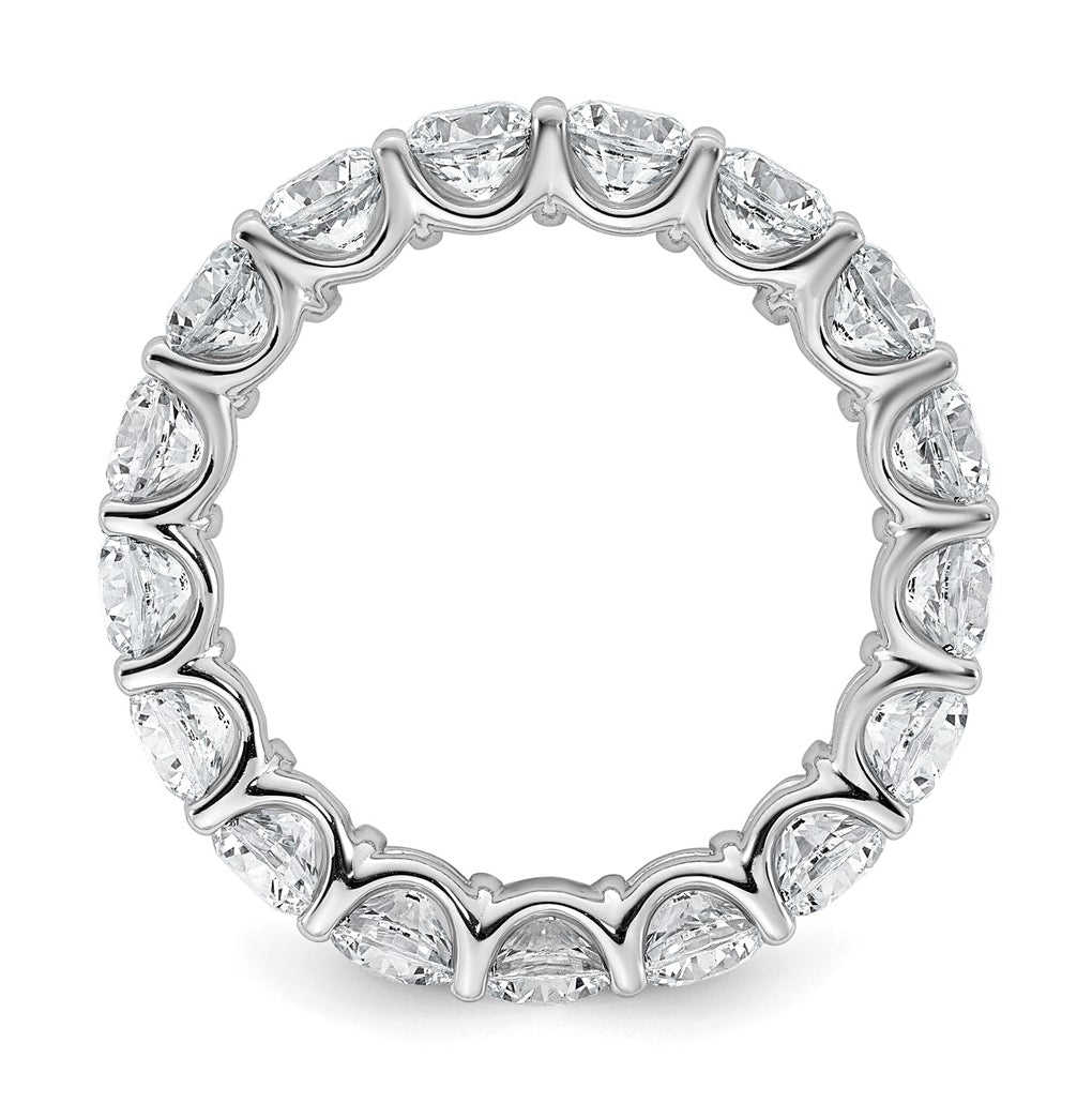 14k White Gold 3 7/8ct Lab Grown Diamond VS+ F+ Round Comp Eternity Band – Elegant Jewelry Gift for Birthday, Anniversary, Engagement, Wedding