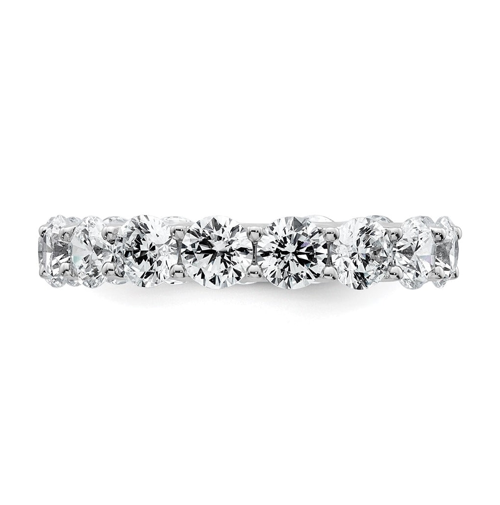 14k White Gold 3 7/8ct Lab Grown Diamond VS+ F+ Round Comp Eternity Band – Elegant Jewelry Gift for Birthday, Anniversary, Engagement, Wedding