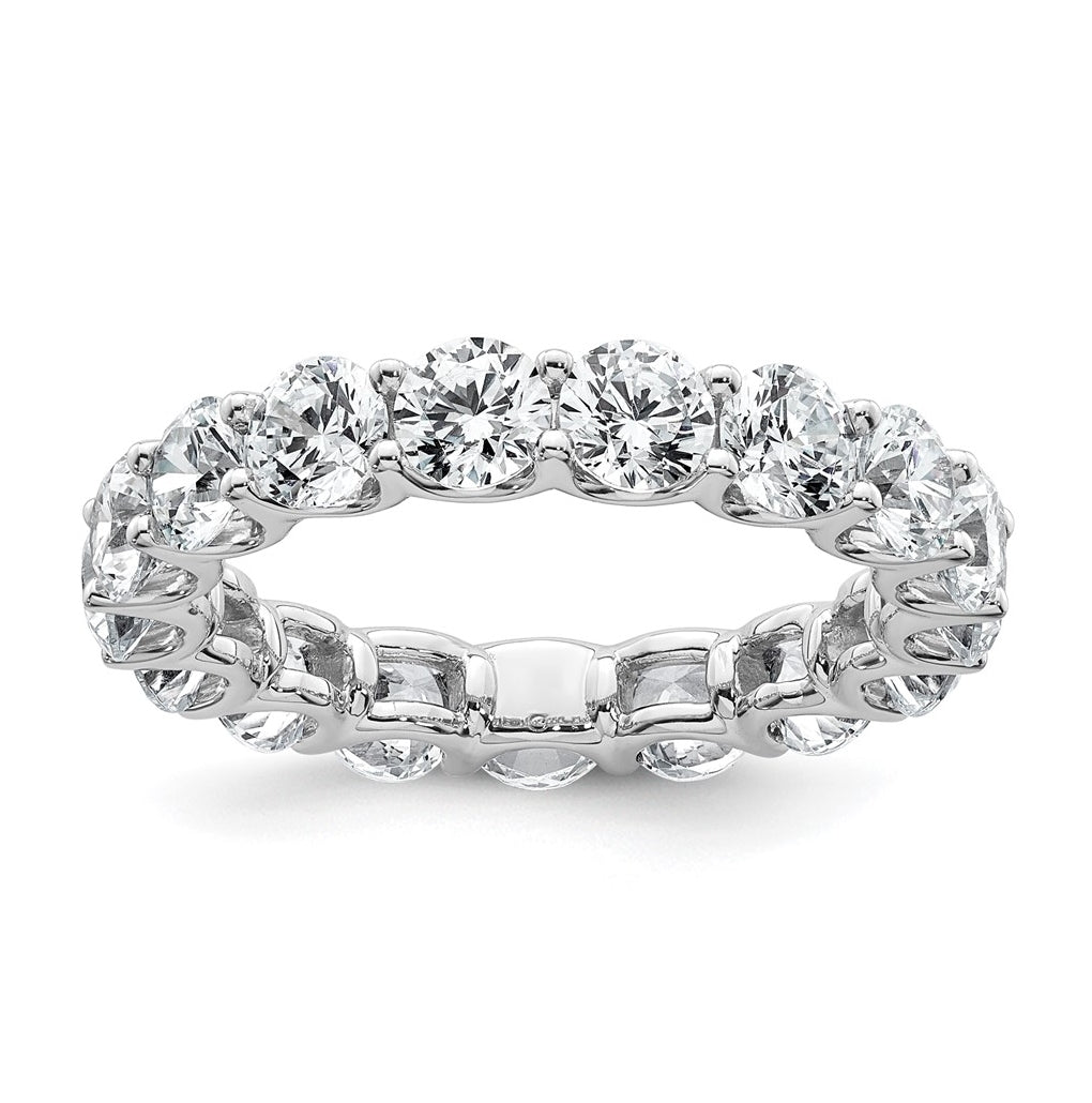14k White Gold 3 7/8ct Lab Grown Diamond VS+ F+ Round Comp Eternity Band – Elegant Jewelry Gift for Birthday, Anniversary, Engagement, Wedding