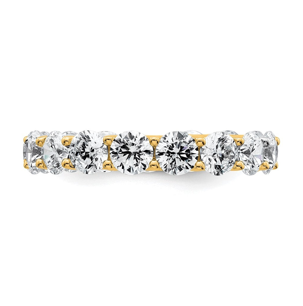 14k Yellow Or White Gold 3 7/8 carat Lab Grown Diamond VS+ F+ Round Complete Prong Set Eternity Band