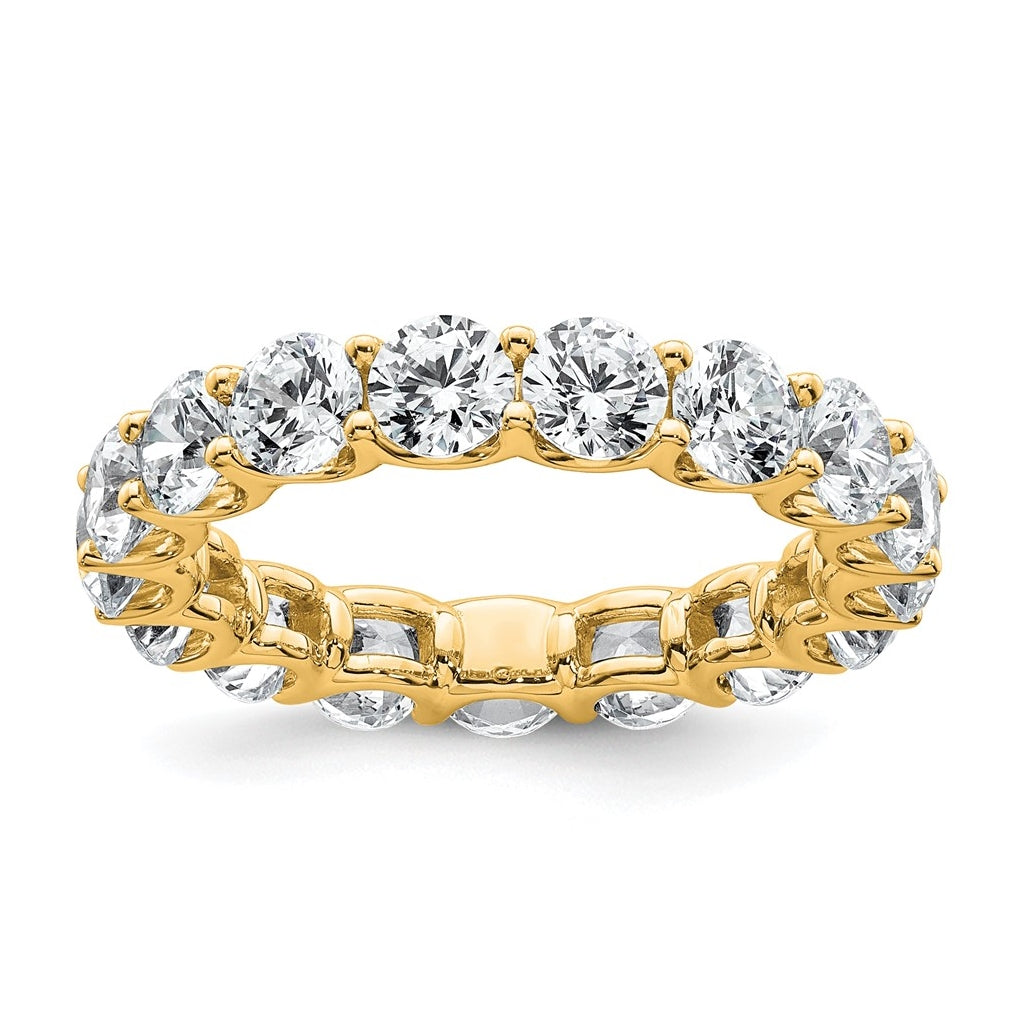 14k Yellow Or White Gold 3 7/8 carat Lab Grown Diamond VS+ F+ Round Complete Prong Set Eternity Band