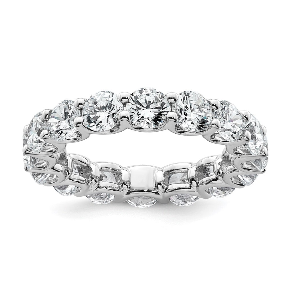 14k White Gold 4 3/4ct Lab Grown Diamond VS+ F+ Round Comp Eternity Band – Elegant Jewelry Gift for Birthday, Anniversary, Engagement, Wedding