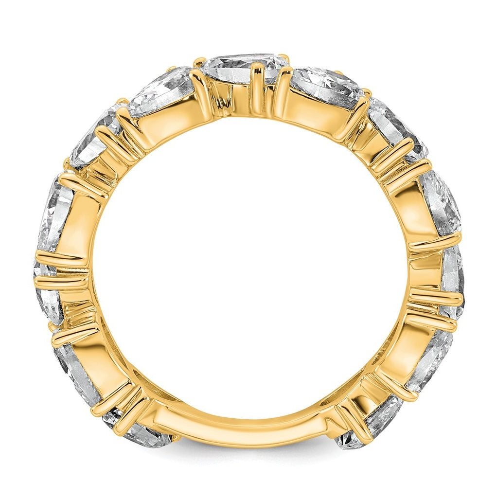 14k Yellow Gold 3 carat Lab Grown Diamond VS+ F+ Complete Fashion Ring