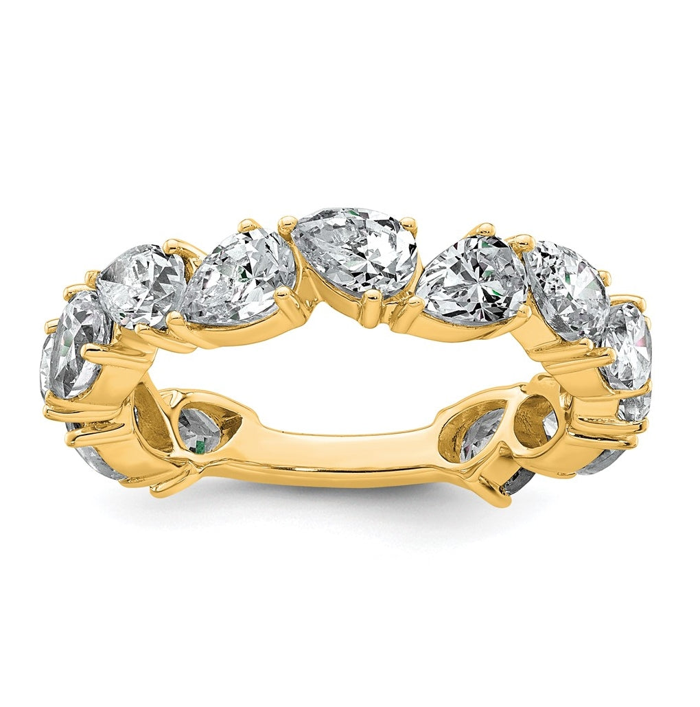 14k Yellow Gold 3 carat Lab Grown Diamond VS+ F+ Complete Fashion Ring