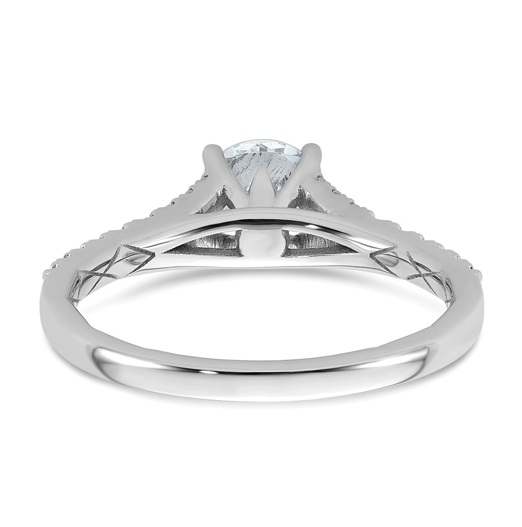 14K Yellow Or White Gold Certified Lab Grown Diamond VS+ F+ Round Complete Engagement Ring