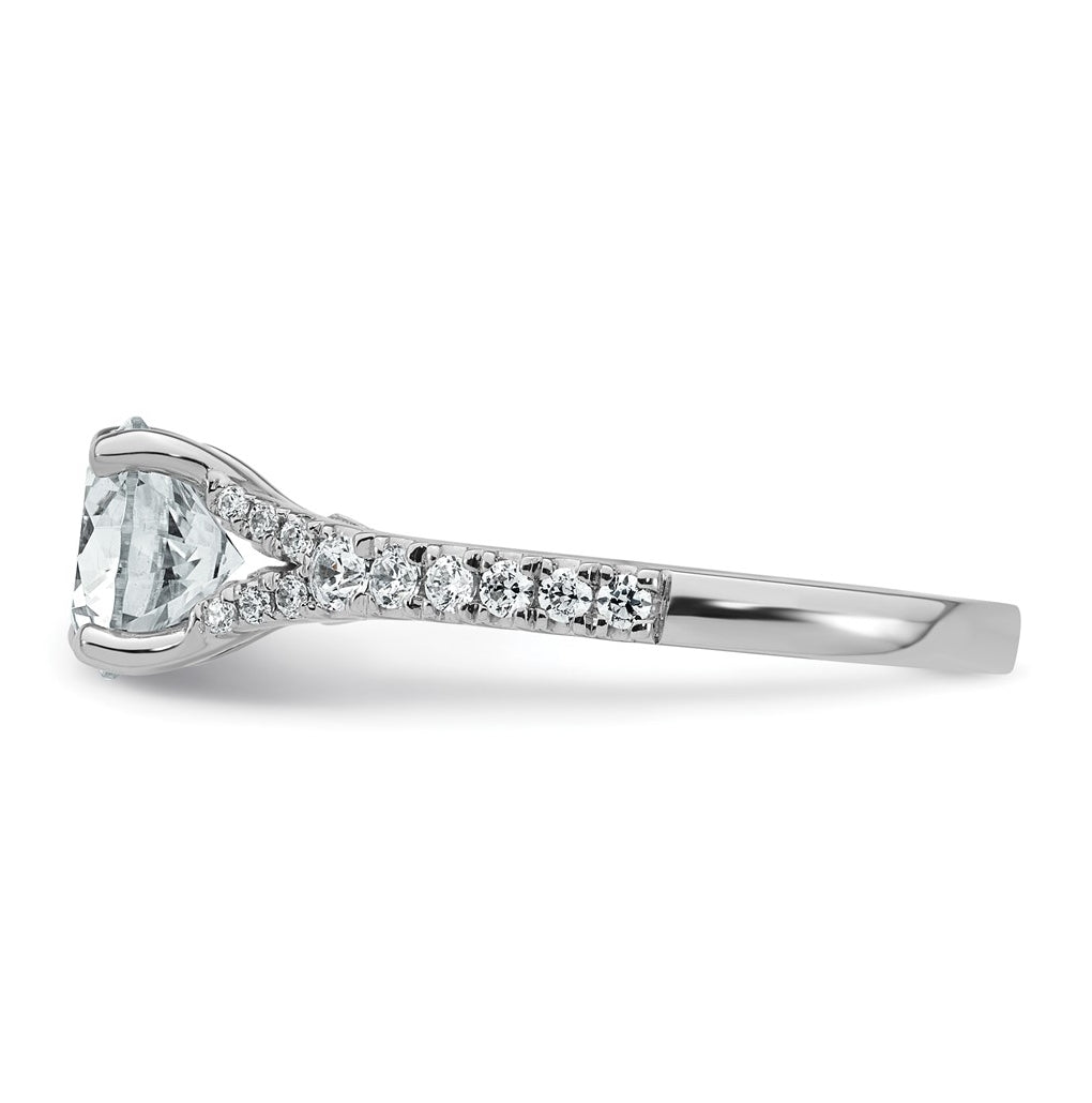 14K Yellow Or White Gold Certified Lab Grown Diamond VS+ F+ Round Complete Engagement Ring