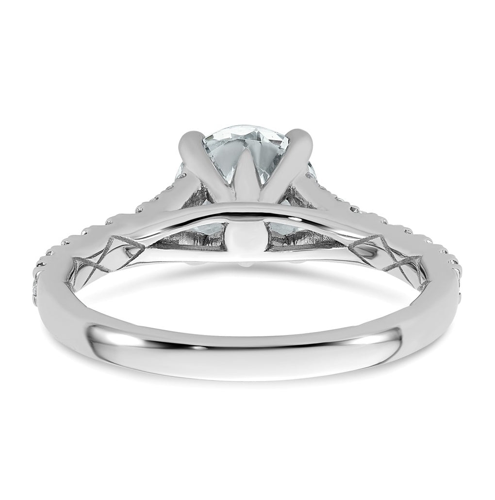 14K Yellow Or White Gold Certified Lab Grown Diamond VS+ F+ Round Complete Engagement Ring