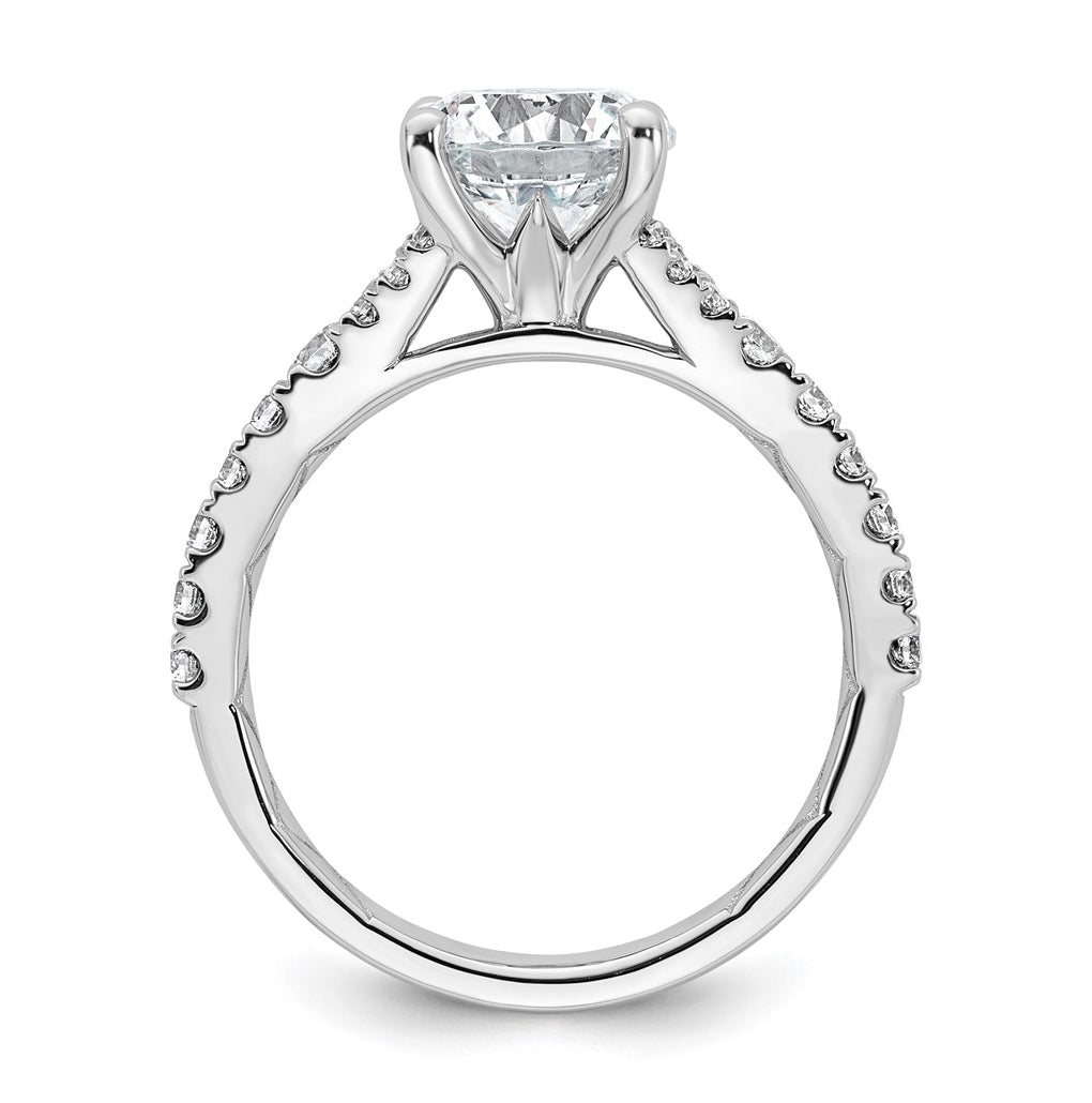 14K Yellow Or White Gold Certified Lab Grown Diamond VS+ F+ Round Complete Engagement Ring