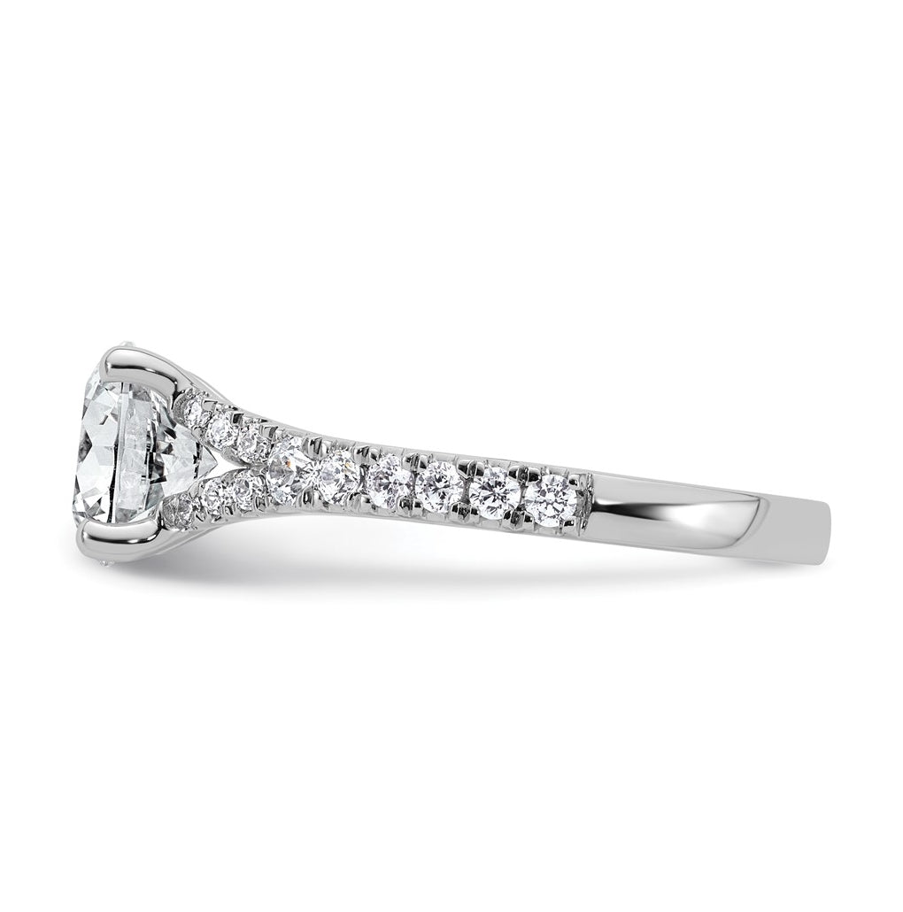 14K Yellow Or White Gold Certified Lab Grown Diamond VS+ F+ Round Complete Engagement Ring