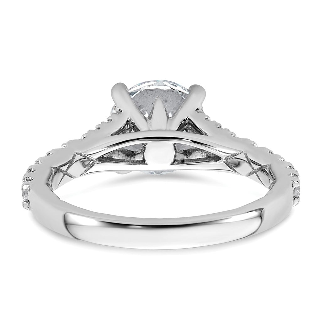 14K Yellow Or White Gold Certified Lab Grown Diamond VS+ F+ Round Complete Engagement Ring
