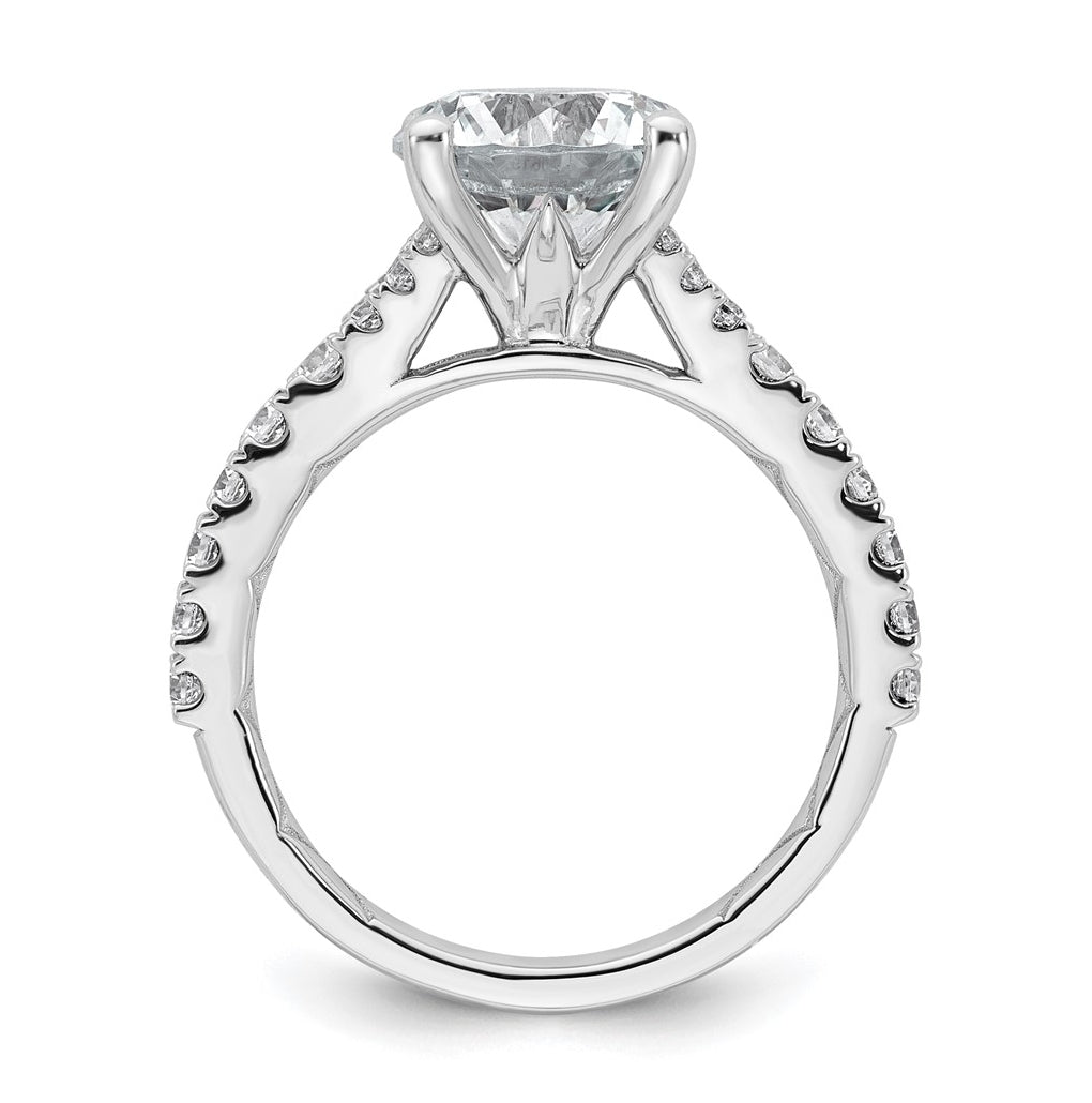 14K Yellow Or White Gold Certified Lab Grown Diamond VS+ F+ Round Complete Engagement Ring