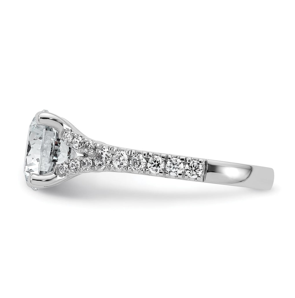 14K Yellow Or White Gold Certified Lab Grown Diamond VS+ F+ Round Complete Engagement Ring