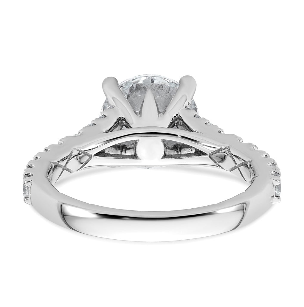 14K Yellow Or White Gold Certified Lab Grown Diamond VS+ F+ Round Complete Engagement Ring
