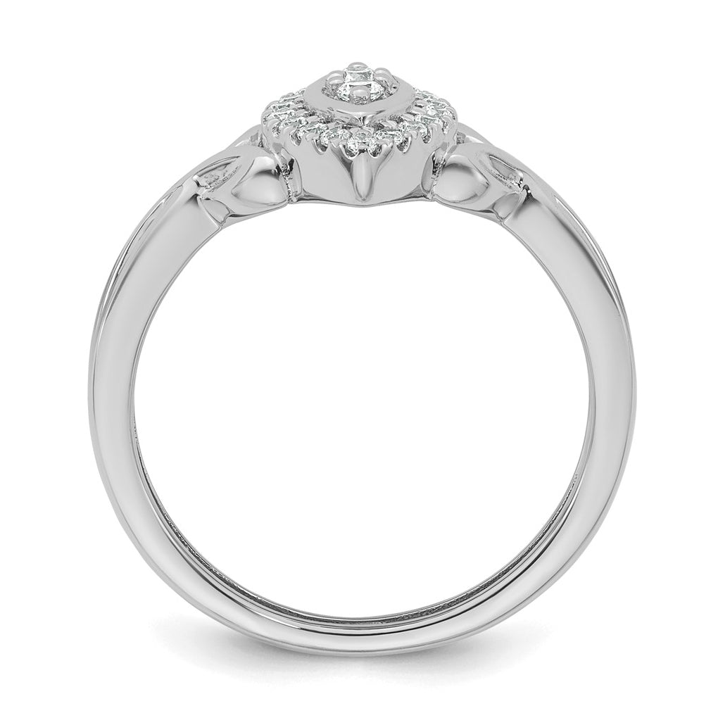 14K Yellow Or White Gold Complete Diamond Marquise Cluster Engagement Ring