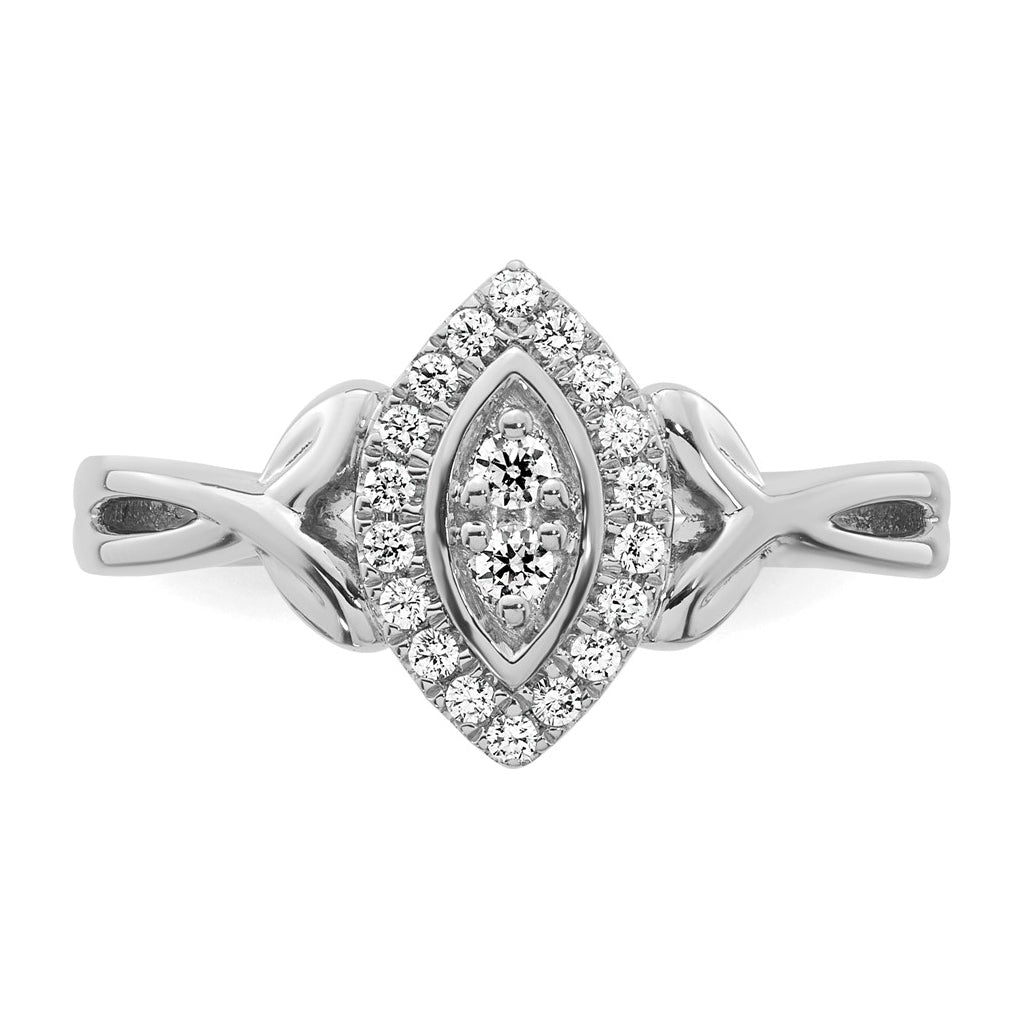 14K Yellow Or White Gold Complete Diamond Marquise Cluster Engagement Ring