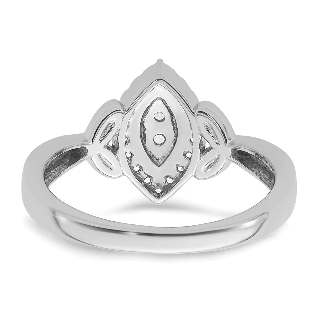 14K Yellow Or White Gold Complete Diamond Marquise Cluster Engagement Ring
