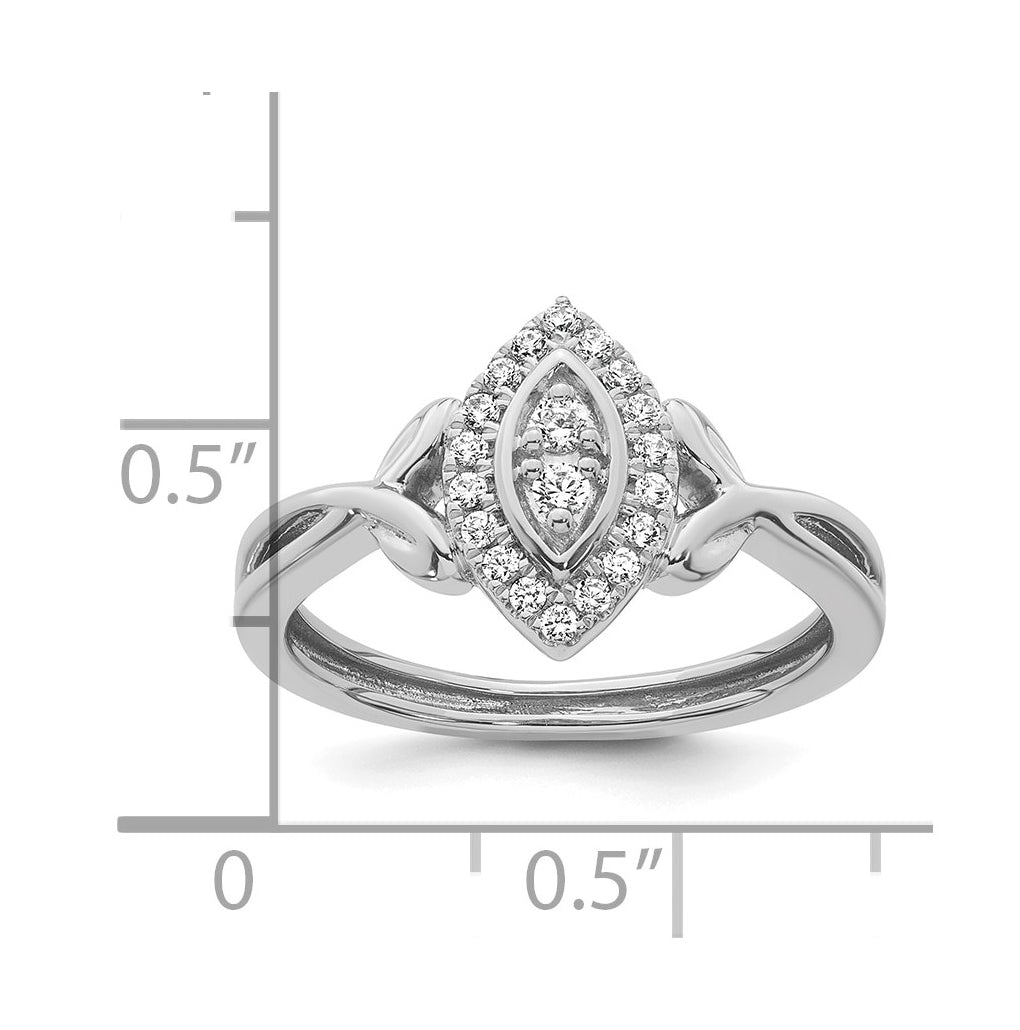14K Yellow Or White Gold Complete Diamond Marquise Cluster Engagement Ring