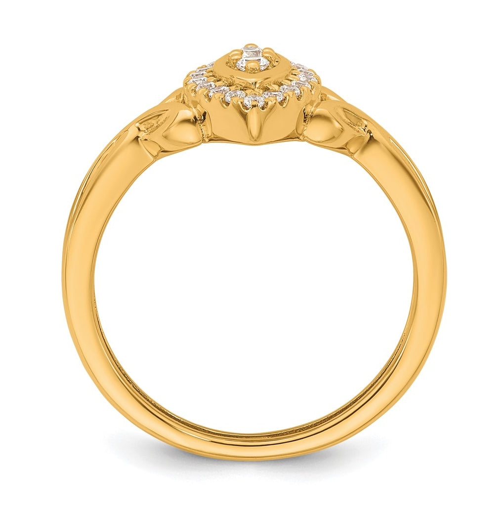 14K Yellow Or White Gold Complete Diamond Marquise Cluster Engagement Ring