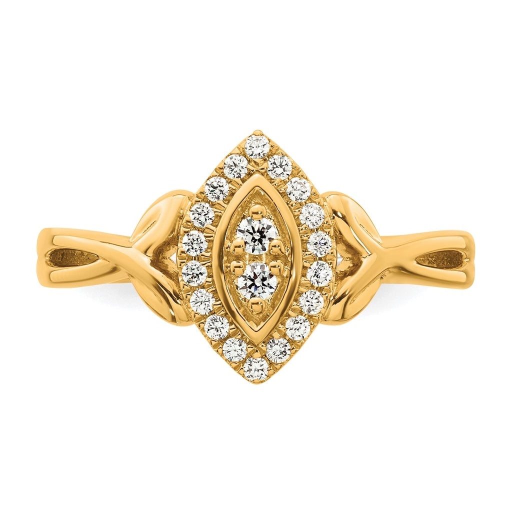 14K Yellow Or White Gold Complete Diamond Marquise Cluster Engagement Ring