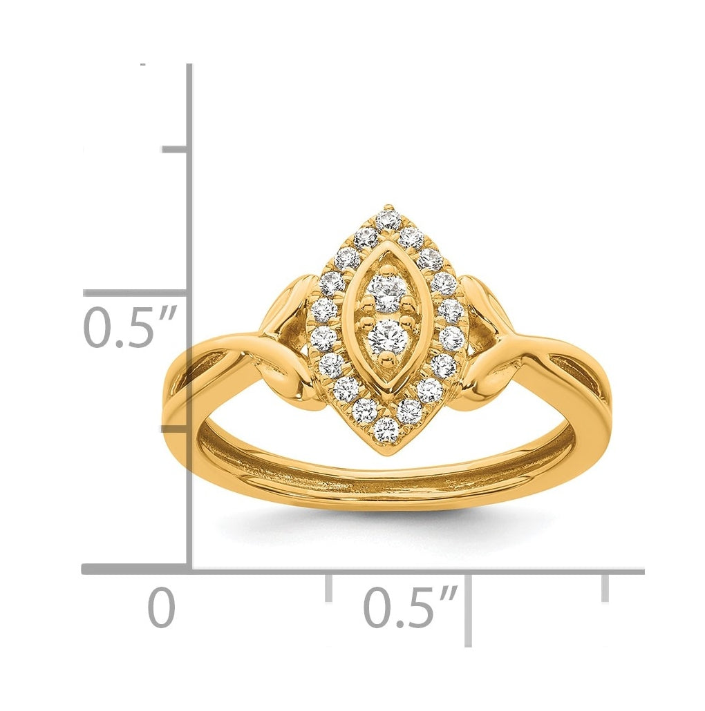14K Yellow Or White Gold Complete Diamond Marquise Cluster Engagement Ring
