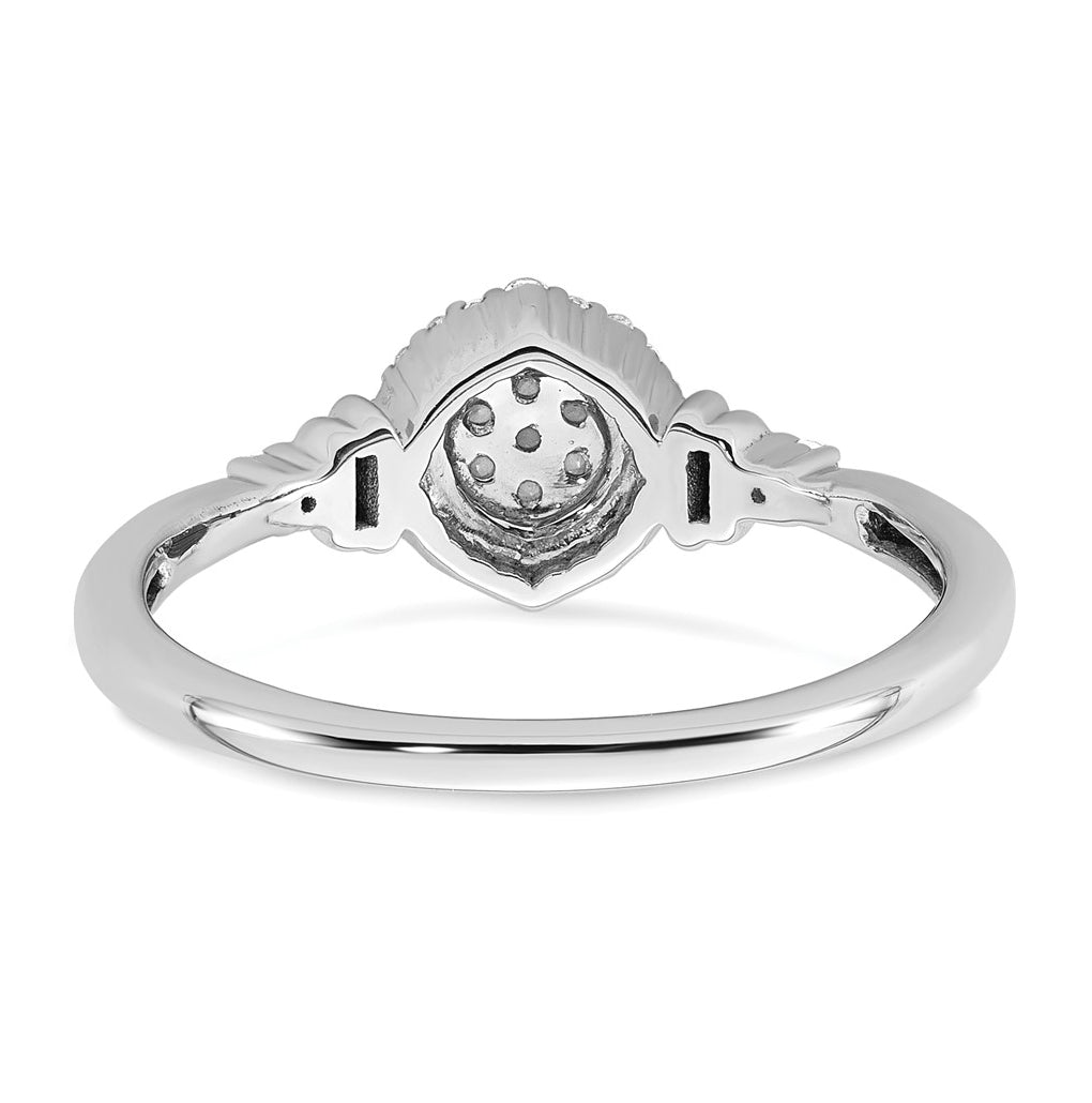 14K Yellow Or White Gold Complete Diamond Round Cluster Halo Engagement Ring