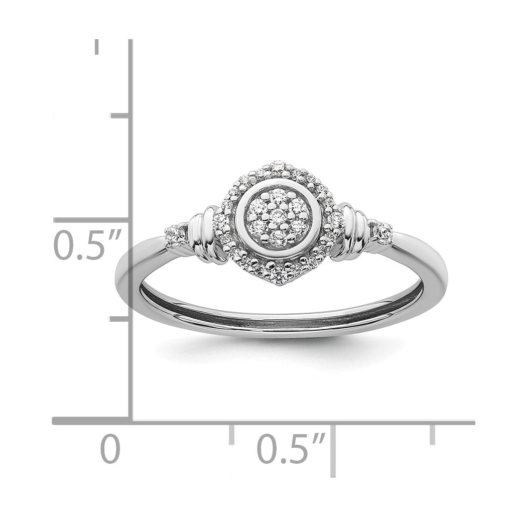 14K Yellow Or White Gold Complete Diamond Round Cluster Halo Engagement Ring