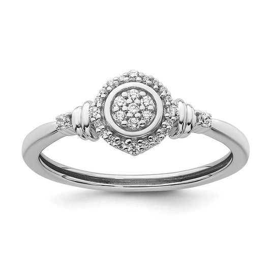14K Yellow Or White Gold Complete Diamond Round Cluster Halo Engagement Ring