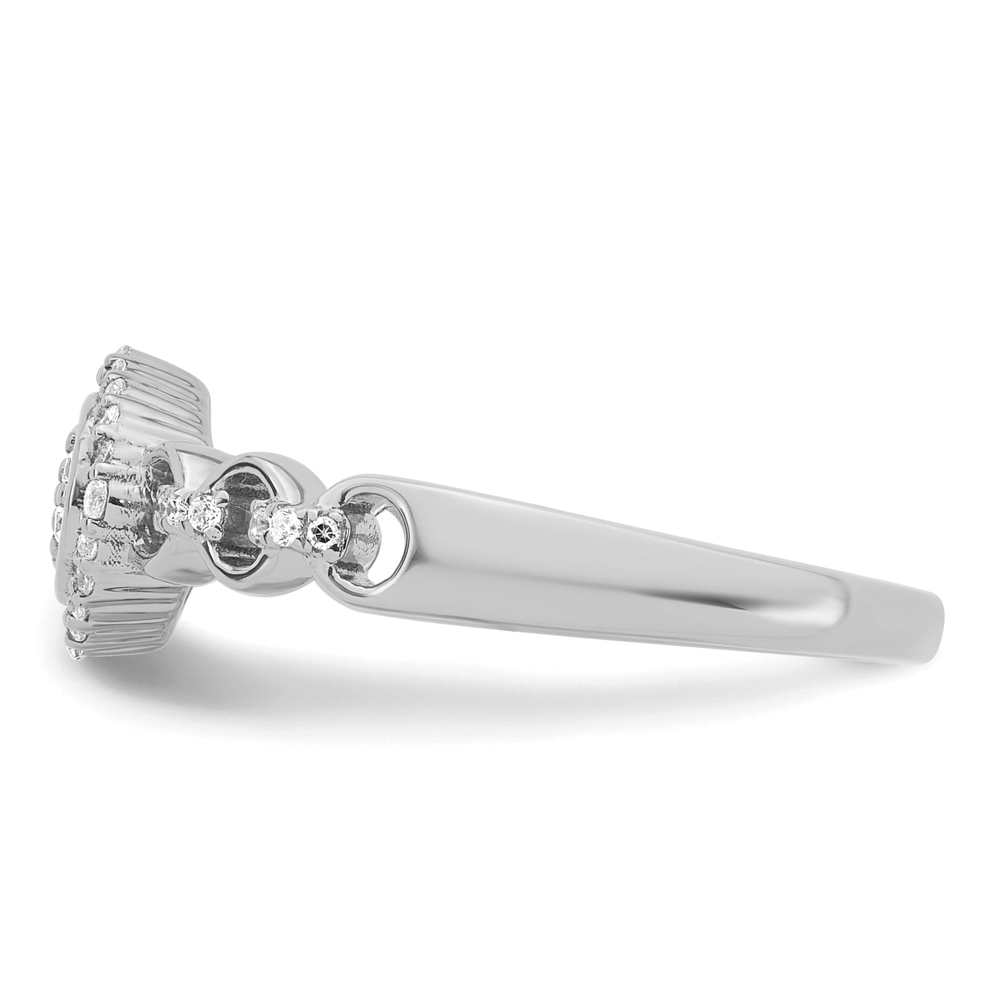 14K Yellow Or White Gold Complete Diamond Round Cluster Halo Engagement Ring