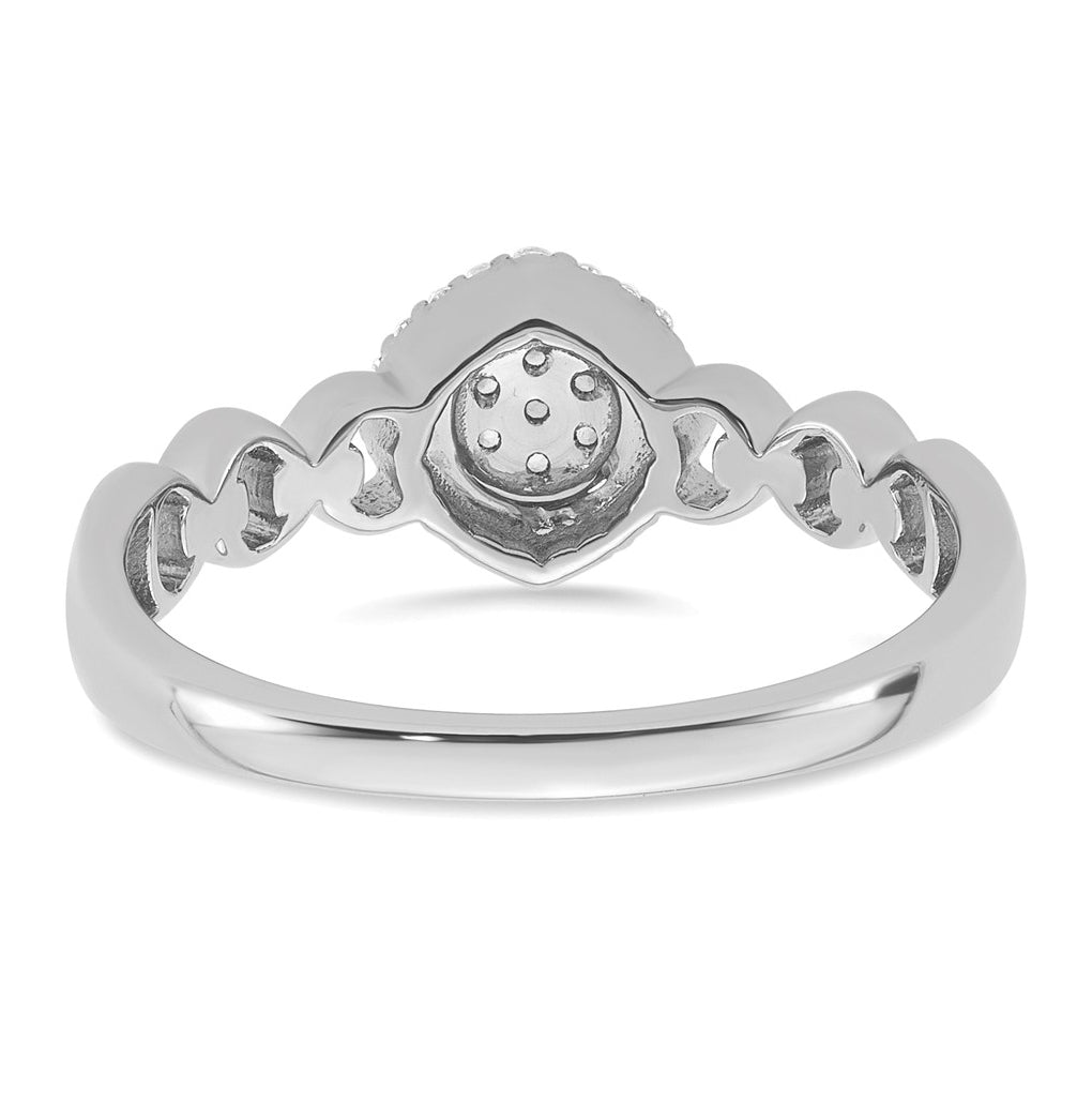 14K Yellow Or White Gold Complete Diamond Round Cluster Halo Engagement Ring