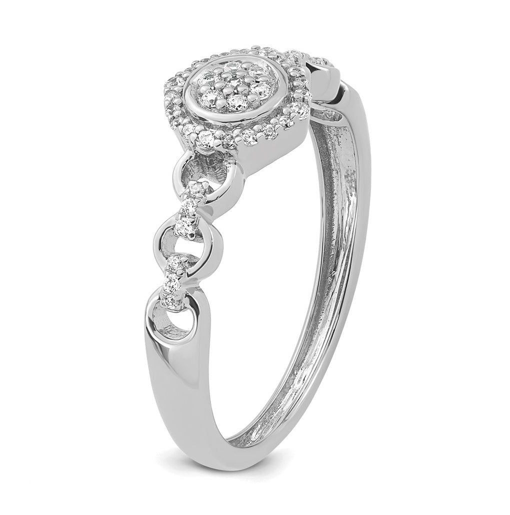 14K Yellow Or White Gold Complete Diamond Round Cluster Halo Engagement Ring
