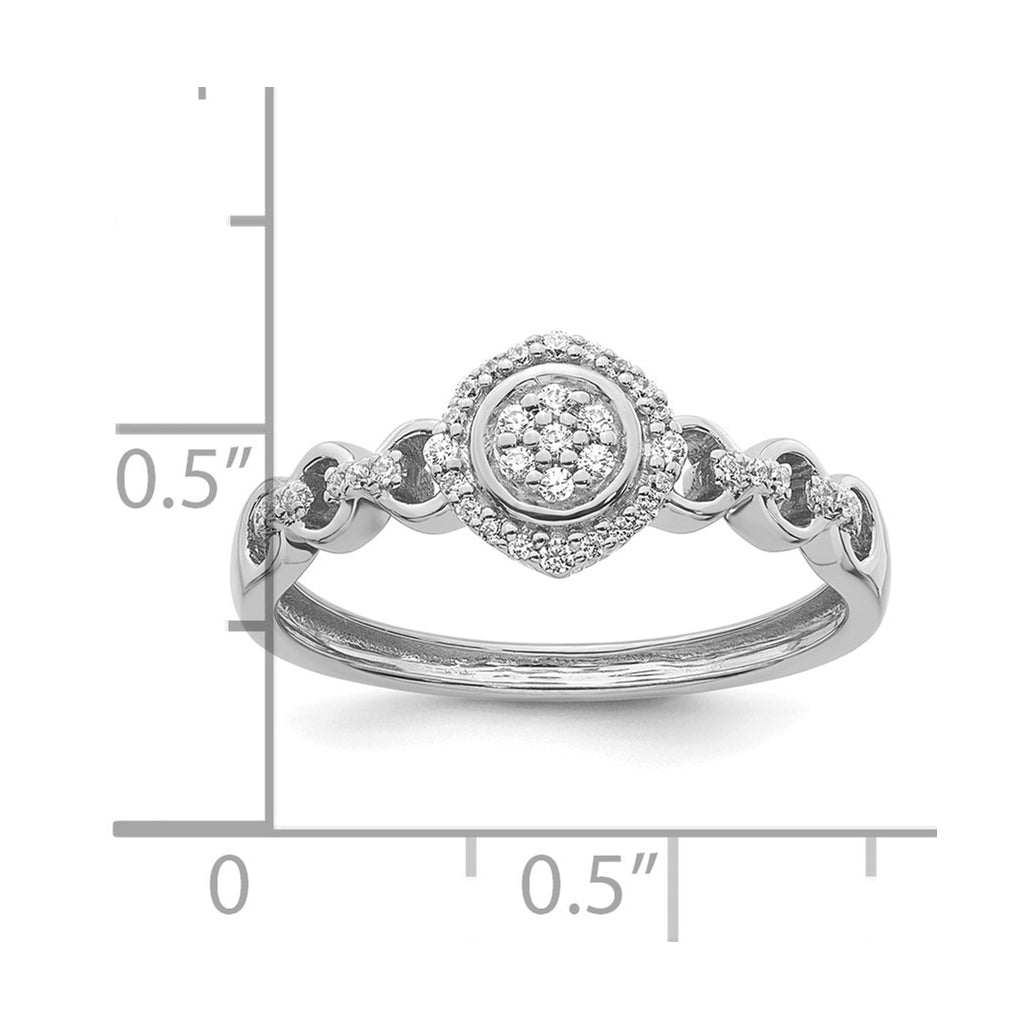 14K Yellow Or White Gold Complete Diamond Round Cluster Halo Engagement Ring