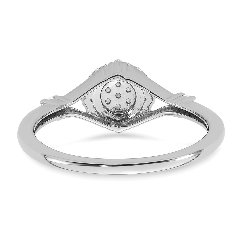 14K Yellow Or White Gold Complete Diamond Round Cluster Halo Engagement Ring
