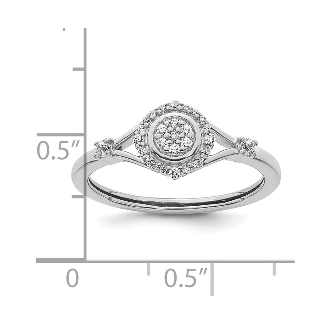 14K Yellow Or White Gold Complete Diamond Round Cluster Halo Engagement Ring
